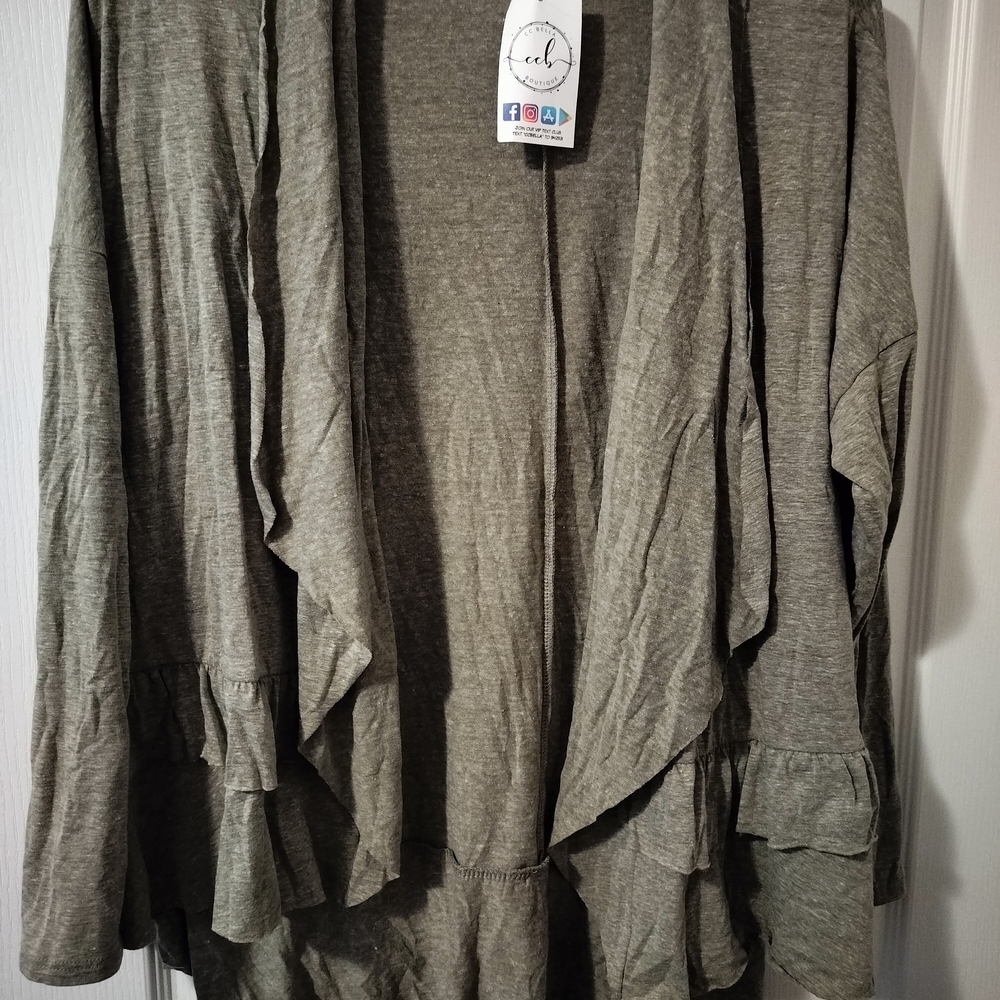 Chic Olive Draped Cardigan
